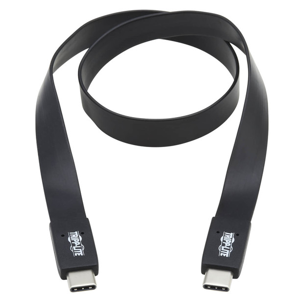 Tripp-Lite CB U420-003-G2-FL USB C CB Flat USB 3.1 Gen2 10Gbps M M Black 3ft