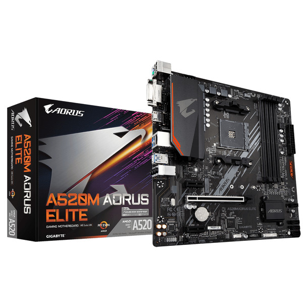 Gigabyte MB A520M AORUS ELITE AMD A520 AM4 128GB DDR4 PCIE Micro ATX Retail