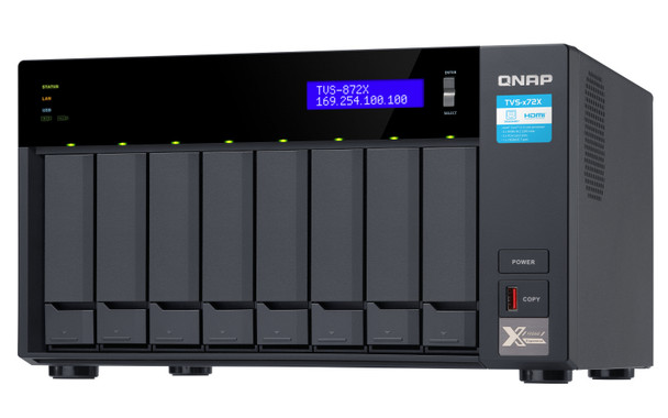 QNAP NAS TVS-872X-i3-8G-US 8bay Core i3-8100T 3.1GHz 8GB DDR4 10GbEx1 1GbEx2