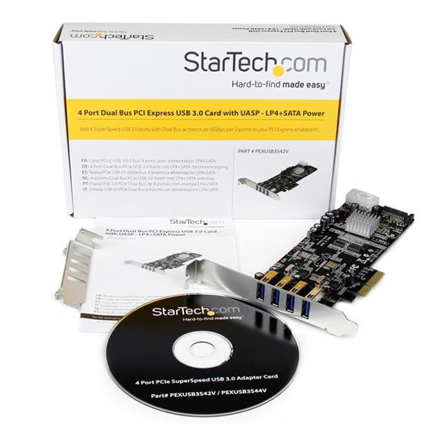 StarTech PEXUSB3S42 4PT PCI Express USB3.0 Card Retail