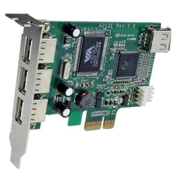 Startech IO PEXUSB4DP 4 Port PCIE Low Profile High Speed USB Card Retail