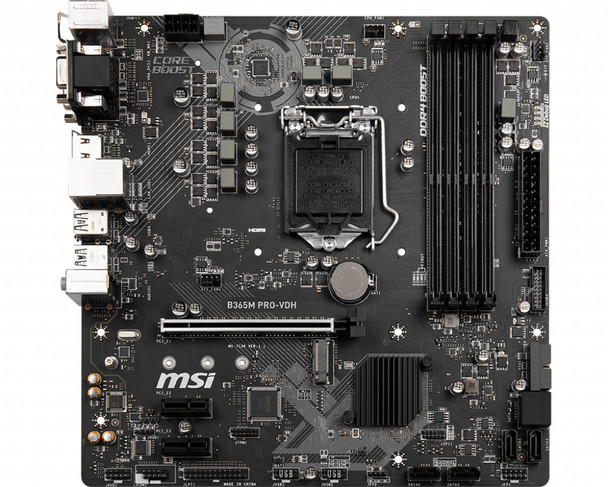 MSI MB B365M PRO-VDH Intel B365 S1151 64GB DR4 D-SUB DVI HDMI mATX Retail