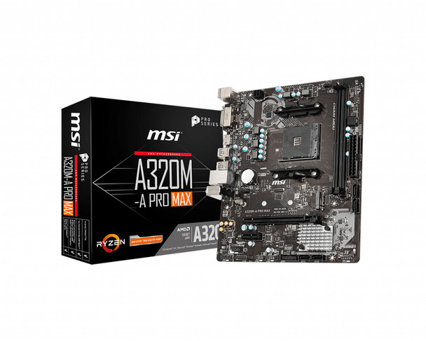 MSI MB A320M-A PRO MAX AMD A320 RYZEN AM4 32GB DDR4 PCIE HDMI RTL