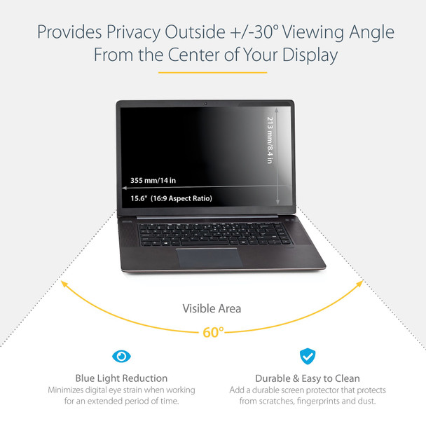 StarTech Accessory PRIVSCNLT15 15 in Laptop Privacy Screen Universal Retail