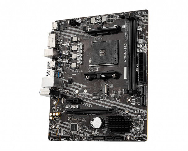 MSI MB A520M-A PRO AMD Socket AM4 Ryzen A520 Max64G DR4 DVI-D HDMI MATX Ratail