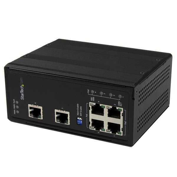 Startech NT IES61002POE 6PT Unmanaged Industrial Gigabit Ethernet SWT w 4 PoE+