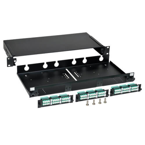 Tripp-Lite AC N492-036-LCLC-E 36PT Fiber Patch Panel Enclosure 1U Rack-Mount