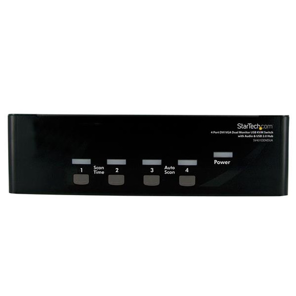 Startech KVM Switch SV431DDVDUA 4P DVI VGA Dual Monitor USB Audio&USB Hub RTL