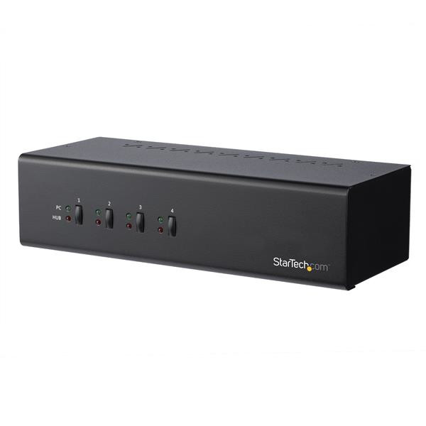 StarTech KVM SV431DD2DU3A 4-Port Dual-Monitor DVI KVM Switch with USB3.0 Hub