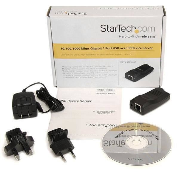 StarTech USB1000IP 1Port USB over IP Device Server 10 100 1000 Mbps Retail
