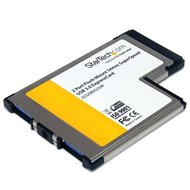 StarTech IO ECUSB3S254F 2Port Flush Mount ExpressCard USB3.0 Card Adapter RTL