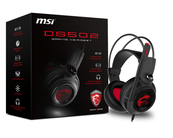 MSI Headset DS502 GAMING HEADSET Black Retail