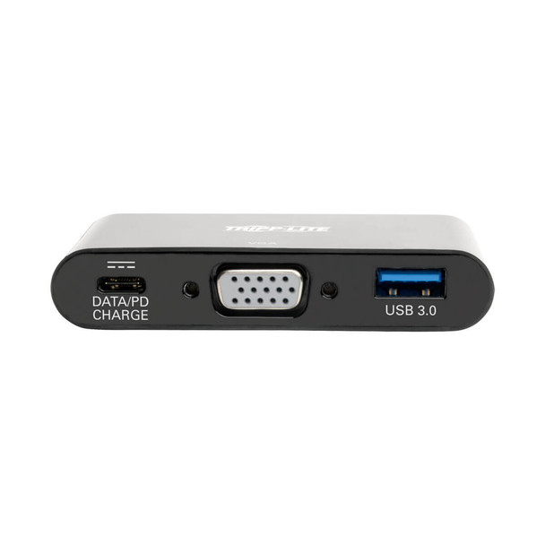 Tripp-Lite AC U444-06N-VUB-C USB-C to VGA Adapter w USB-A Hub and PD Charging