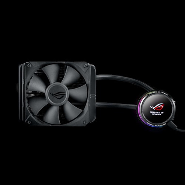 ASUS FN ROG RYUO 120 AIO liquid CPU cooler color OLED Aura Sync RGB 120mm Fan