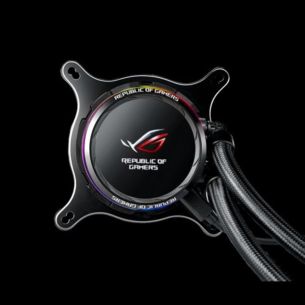 ASUS FN ROG RYUO 120 AIO liquid CPU cooler color OLED Aura Sync RGB 120mm Fan