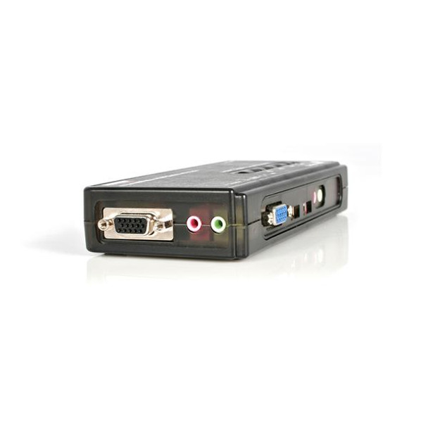 StarTech KVM SV411KUSB 4Port Black USB KVM Switch Kit with Cables and Audio