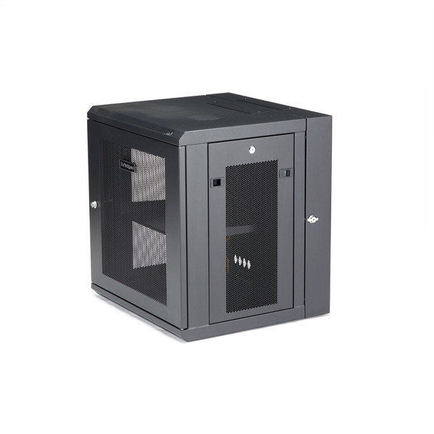 StarTech AC RK12WALHM 12U 17Deep Hinged Enclosure Wall-Mount SV Rack Cabinet