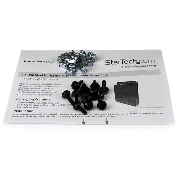 StarTech RK419WALVO 4U 19inch Steel Horizontal Wall Mountable Server Rack RTL