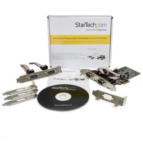 StarTech IO PEX4S553 4Port Native PCIE RS232 Serial Card with 16550 UART RTL