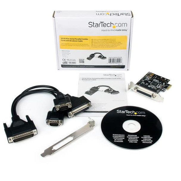 StarTech PEX2S1P553B 2S1P PCIE Serial Parallel Combo Card w Breakout Cable RTL