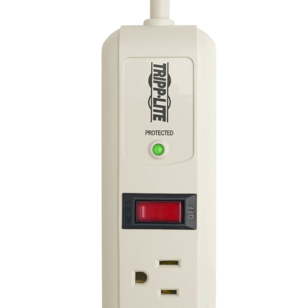 Tripp-Lite UP TLP74R 4ft 7-Outlet Surge Protector Light Gray Housing Retail