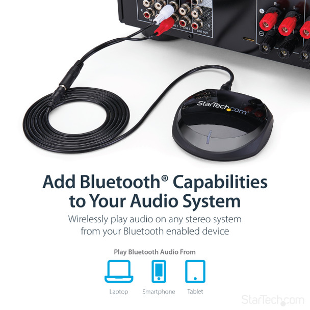 Startech BT2A Bluetooth Wireless Audio Receiver with NFC Black Retail