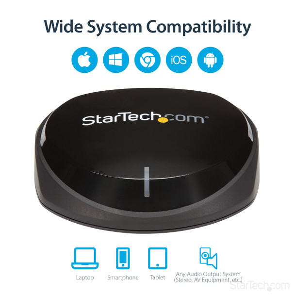 Startech BT2A Bluetooth Wireless Audio Receiver with NFC Black Retail