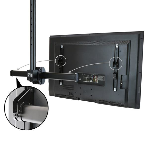 StarTech AC FPCEILPTBSP Flat-Screen TV Ceiling Mount - Short Pole - Full Motion