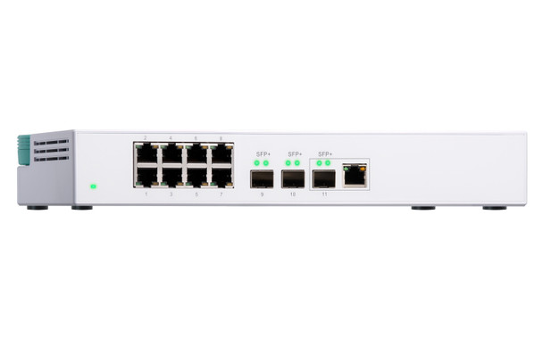 QNAP SWT QSW-308-1C-US 1 10GbE SFP+ RJ45 combo port & 8 Gigabit ports NBASE-T