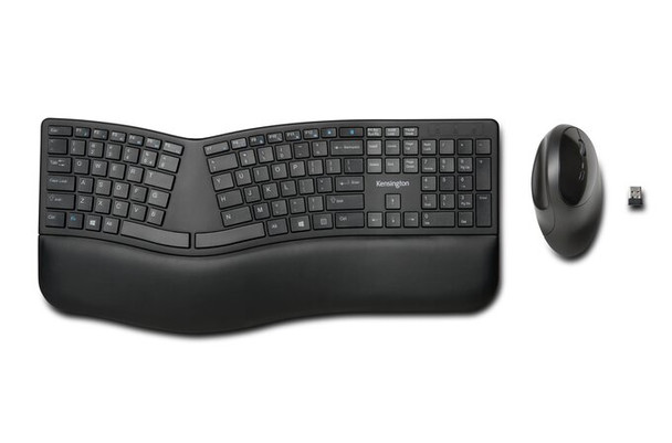 Kensington KM K75406US Pro Fit Ergo Wireless Keyboard and Mouse Black Retail