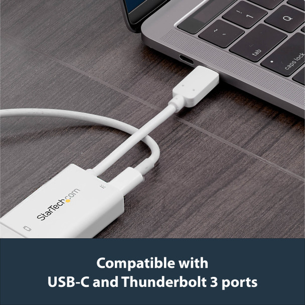 StarTech CB CDP2VGAUCPW USB-C to VGA Video Adapter w USB Power Delivery White