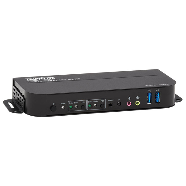 Tripp Lite B005-HUA2-K 2-Port HDMI/USB KVM Switch - 4K 60 Hz, HDR, HDCP 2.2, IR, USB Sharing, USB 3.0 Cables B005-HUA2-K 037332254894
