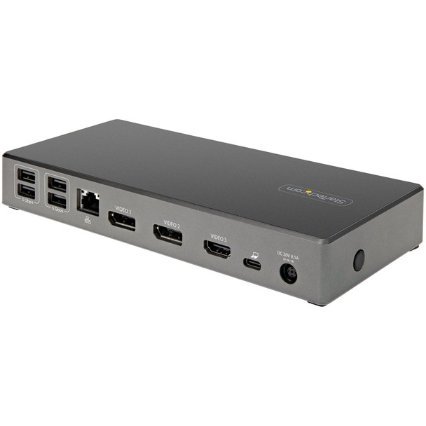 StarTech.com USB C Dock - Triple 4K Monitor USB Type-C Docking Station - 100W Power Delivery - DP 1.4 Alt Mode & DSC, 2x DisplayPort 1.4/HDMI 2.0 - 6xUSB (2x 10Gbps), SD - Windows/Chrome DK31C2DHSPD 065030891356