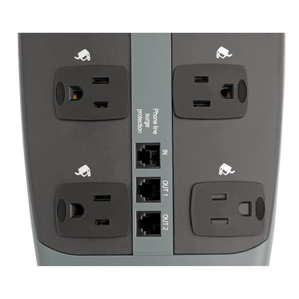 Tripp Lite Protect It! 10-Outlet Surge Protector, 8-ft. Cord, 3345 Joules, Tel/Modem/Coaxial Protection TLP1008TELTV 10037332119077