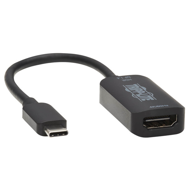 Tripp Lite U444-06N-HDR4-B USB-C to HDMI Active Adapter Cable (M/F), 4K 60 Hz, HDR, 4:4:4, DP 1.4 Alt Mode, HDCP 2.2, Black, 6 in. (15.2 cm) U444-06N-HDR4-B 037332253804