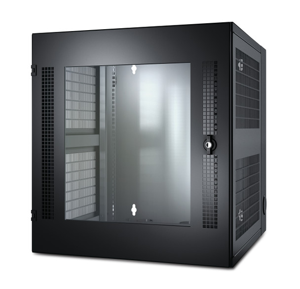 APC NetShelter WX Wall-Mount Enclosure 13U Glass Door Black Wall mounted rack AR100 731304111429