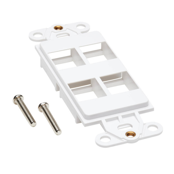 Tripp Lite N042D-004V-WH Center Plate Insert, Decora Style - Vertical, 4 Ports N042D-004V-WH 037332249722