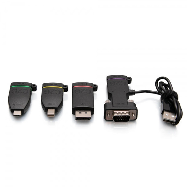 C2G Universal 4K HDMI Adapter Ring with Color Coded Mini DisplayPort, DisplayPort, USB-C, and VGA C2G29888 757120298885