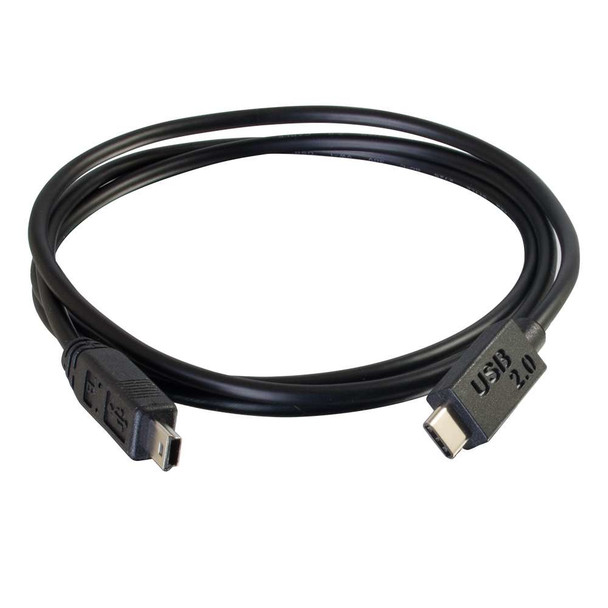 C2G 10ft, USB 2.0 Type C, Mini-USB B USB cable 3.048 m USB C Black 28856 757120288565