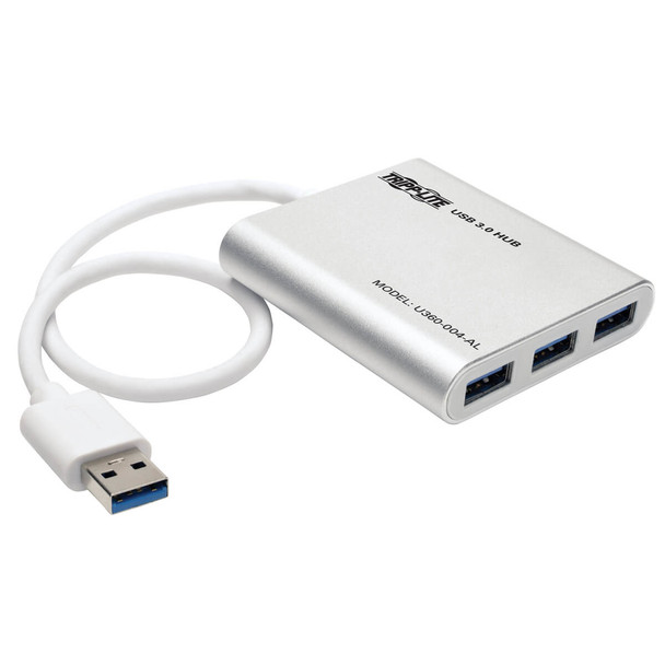 Tripp Lite U360-004-AL 4-Port Portable USB 3.0 SuperSpeed Mini Hub, Aluminum U360-004-AL 037332190512