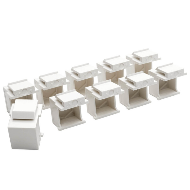 Tripp Lite N040-010-WH Snap-In Blank Keystone Jack Insert, White, 10 Pack, TAA N040-010-WH 037332191953