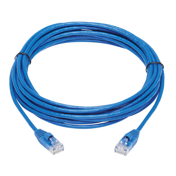 Tripp Lite N261-S15-BL Cat6a 10G Snagless Molded Slim UTP Ethernet Cable (RJ45 M/M), Blue, 15 ft. (4.57 m) N261-S15-BL 037332251770