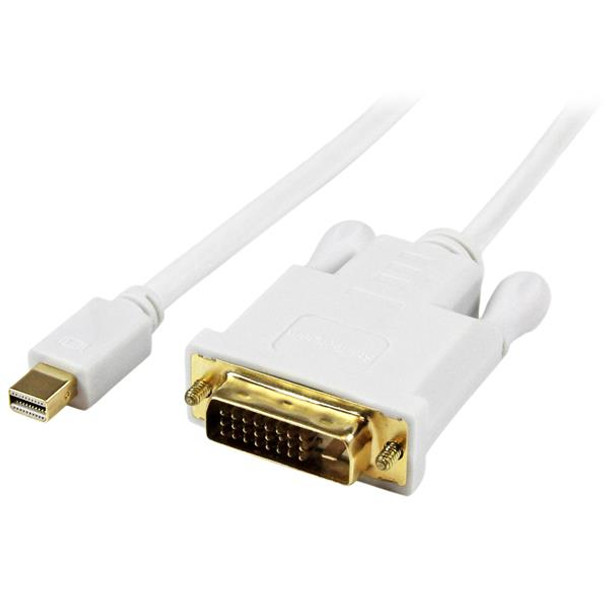StarTech.com 3 ft Mini DisplayPort to DVI Active Adapter Converter Cable - mDP to DVI 1920x1200 - White MDP2DVIMM3WS 065030854948