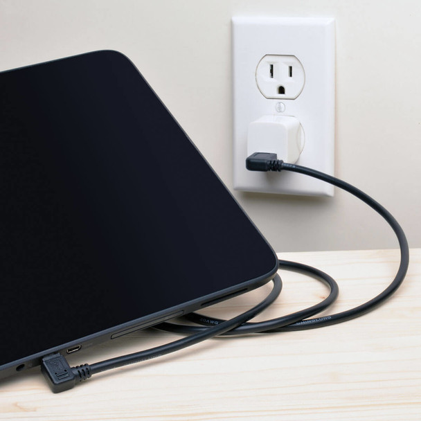 Tripp Lite UR05C-003-RARB Micro USB Cable for Charging (M/M) - Reversible Left/Right USB-A to Right-Angle USB Micro-B, Black, 3 ft. (0.91 m) UR05C-003-RARB 037332188076