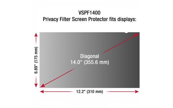 Viewsonic VSPF1400 display privacy filters Frameless display privacy filter 35.6 cm (14") VSPF1400 766907838213