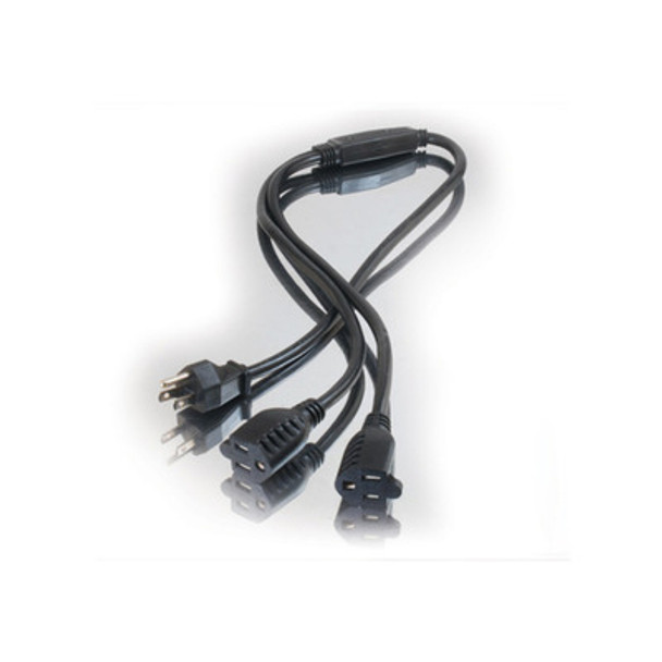 C2G 3ft 1-to-2 18 AWG Power Cord Splitter Black 0.91 m 29805 757120298052