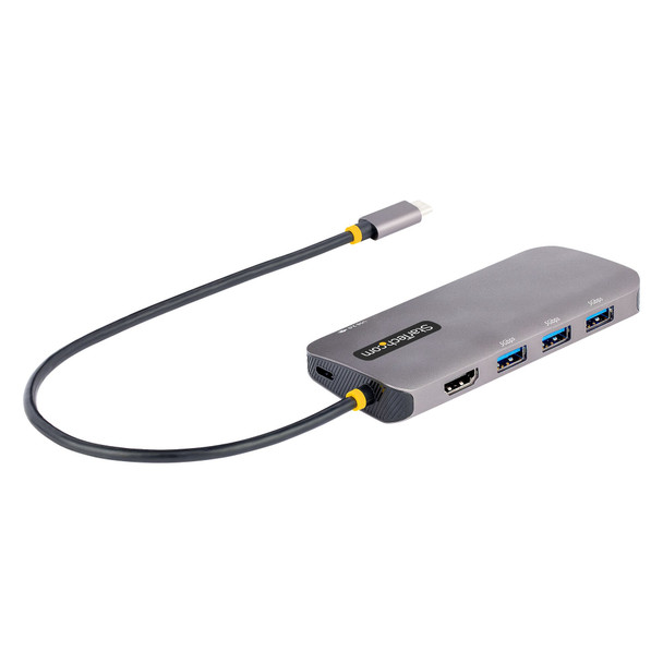 StarTech.com USB C Multiport Adapter, 4K 60Hz HDMI Video, 3 Port 5Gbps USB-A 3.2 Hub, 100W Power Delivery Pass-Through, GbE, 12"/30cm Cable, Travel Dock, Laptop Docking Station 127B-USBC-MULTIPORT 065030897372