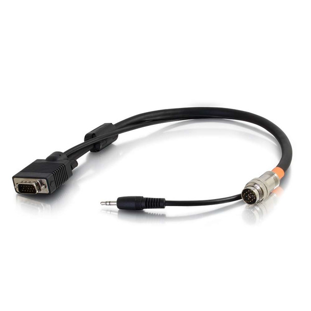 C2G 60048 video cable adapter 0.457 m VGA (D-Sub) + 3.5mm Black 60048 757120600480