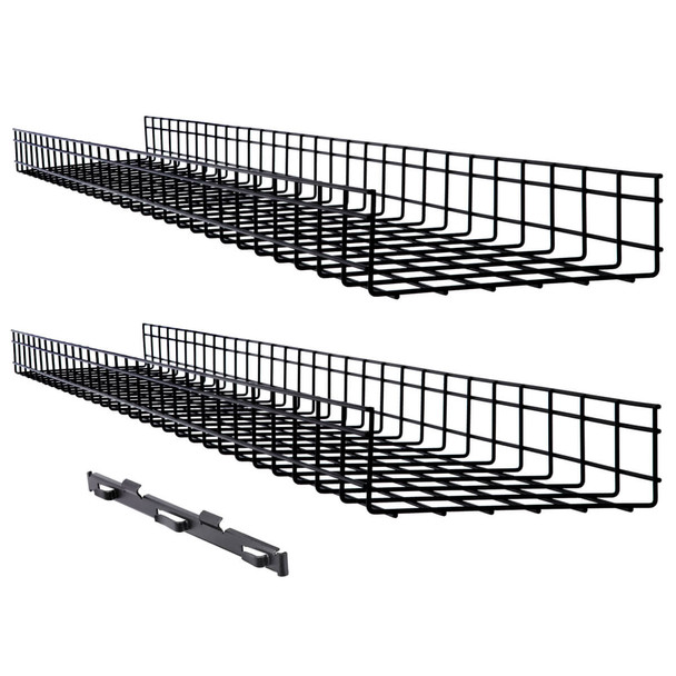 Tripp Lite SRWB12410X2STR Wire Mesh Cable Tray - 300 x 100 x 1500 mm (12 in. x 4 in. x 5 ft.), 2-Pack SRWB12410X2STR 037332261236