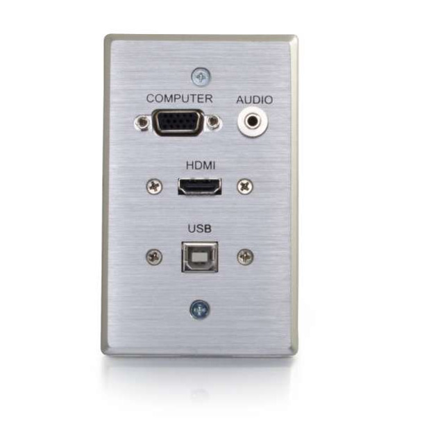 C2G 39707 socket-outlet HDMI + VGA + USB A + 3.5mm Aluminium 39707 757120397076